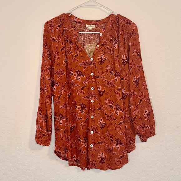 mason & belle Tops - Mason & Belle, Rust Floral Blouse, NWT, Size: S